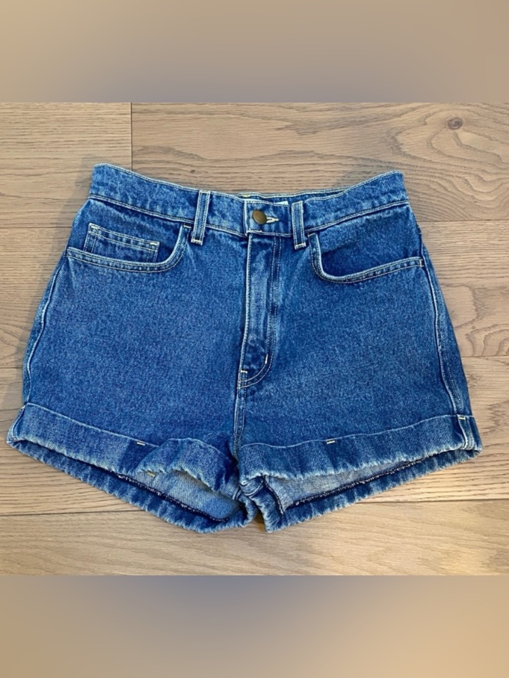American Apparel High Waisted Made in the USA, 💯 Cotton Denim Shorts